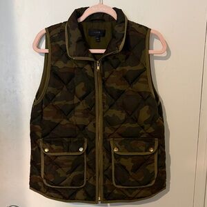 J. Crew Camouflage Quilted Vest